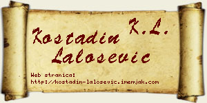 Kostadin Lalošević vizit kartica